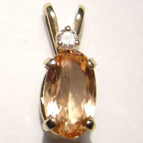 gold oval Imperial Topaz pendant
