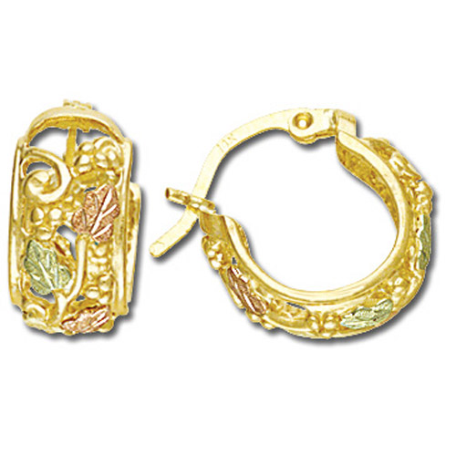 Landstrom's Black Hills Gold huggies style hoop earrings