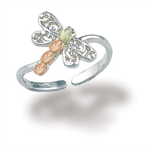 Landstrom's Black Hills Gold Sterling Silver dragonfly ring