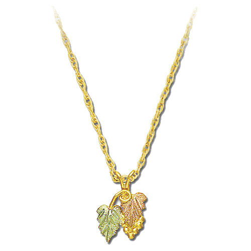 Landstrom's Black Hills Gold grape and leaf necklace