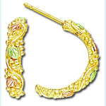 Landstrom's Black Hills Gold half-hoop post earrings