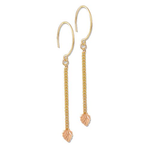Landstrom's Black Hills Gold chain dangle earrings