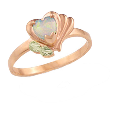 Landstrom's Black Hills Gold Rose Gold Opal ring