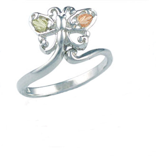 Landstrom's Black Hills Gold Sterling Silver butterfly ring