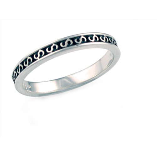 Landstrom's Black Hills Gold Sterling Silver S stackable ring