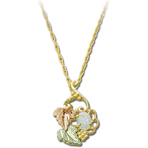 Landstrom's Black Hills Gold grape and leaf Opal necklace