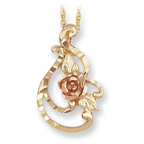 Landtrom's Black Hills Gold rose and gold necklace