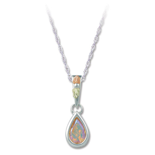 Landstrom's Black Hills Gold white Cubic Zirconia necklace