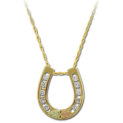Landstrom's Black Hills Gold diamond horseshoe necklace
