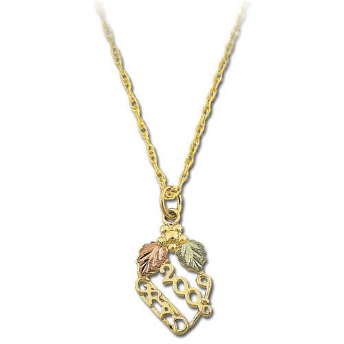 Landstrom's Black Hills Gold grape and leaf graduation necklace