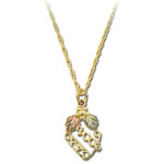 Landstrom's Black Hills Gold grape and leaf graduation necklace