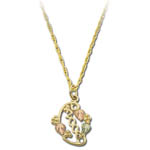 Landstrom's Black Hills Gold grape and leaf graduation necklace
