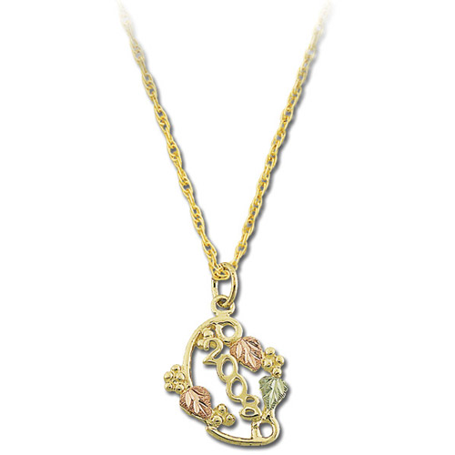 Landstrom's Black Hills Gold grape and leaf graduation necklace