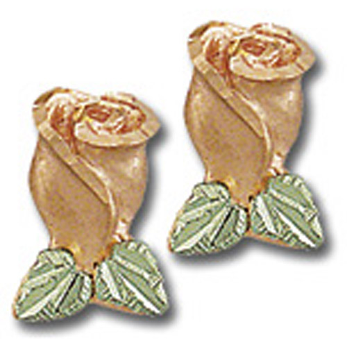 Landstrom's Black Hills Gold rose bud post earrings