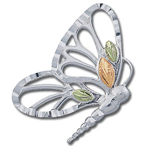Landstrom's Black Hills Gold Sterling Silver butterfly brooch
