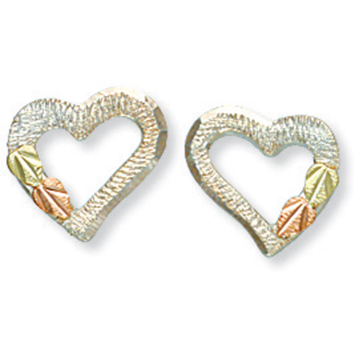 Landstrom's Black Hills Gold Sterling Silver heart earrings