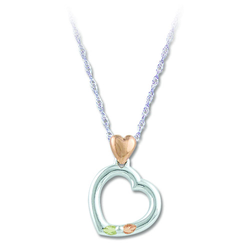 Landstrom's Black Hills Gold Sterling Silver heart necklace