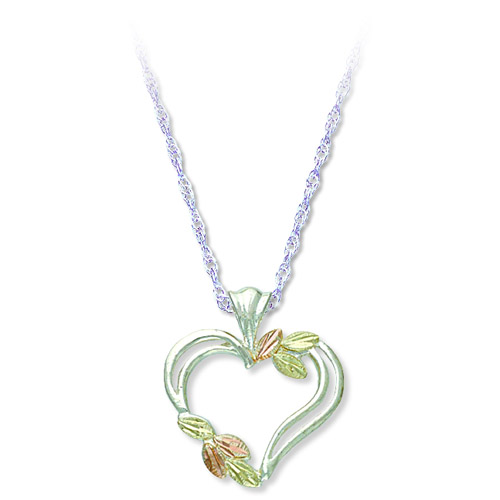 Landstrom's Black Hills Gold Sterling Silver heart necklace