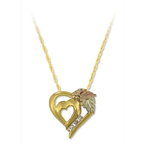 Landstrom's Black Hills Gold diamond heart necklace