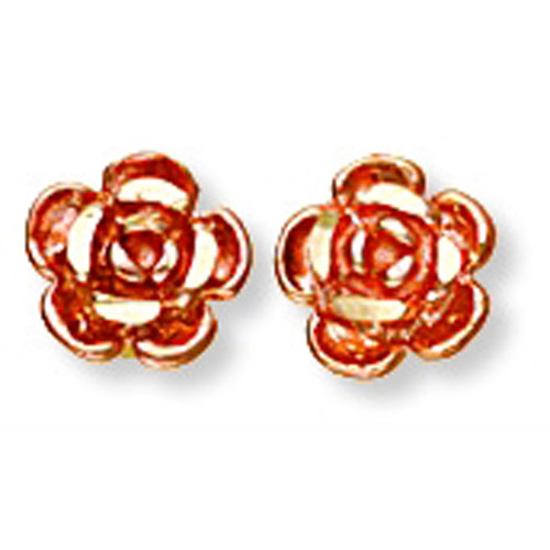 Landstrom's Black Hills Gold rose gold flower earrings