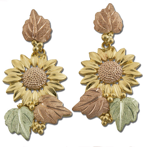 Landstrom's Black Hills Gold Sunflower earrings