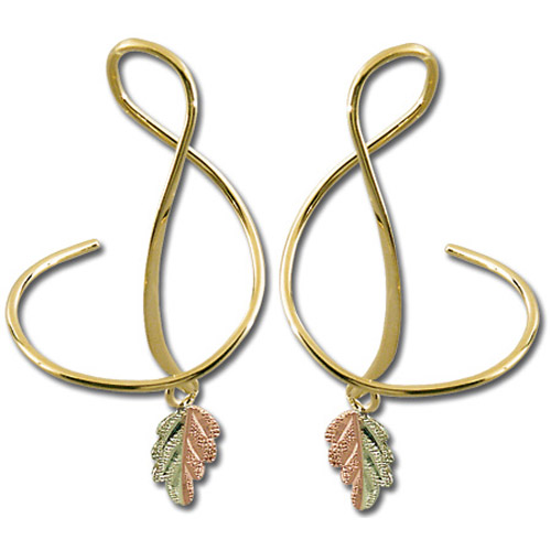 Landstrom's Black Hills Gold spiral leaf earrings