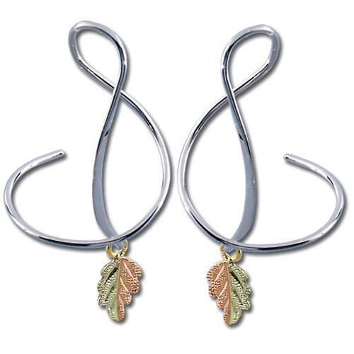 Landstrom's Black Hills Gold spiral leaf earrings