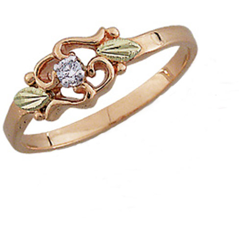 Landstrom's Black Hills Gold diamond and leaf ring