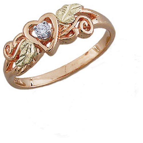 Landstrom's Black Hills Gold diamond and leaf ring