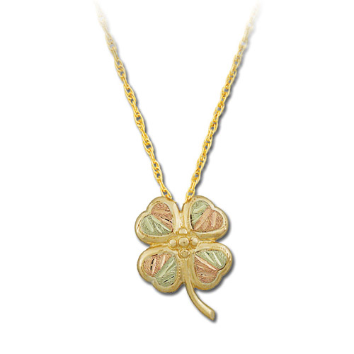 Landstrom's Black Hills Gold Four Leaf Clover necklace