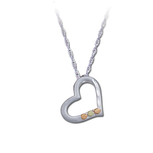 Landstrom's Black Hills Gold Sterling Silver heart necklace