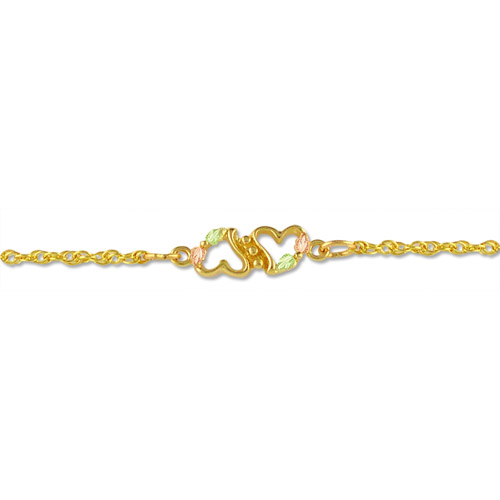 Landstrom's Black Hills Gold double heart bracelet