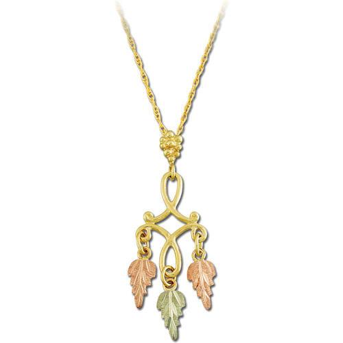 Landstrom's Black Hills Gold chandelier leaf necklace