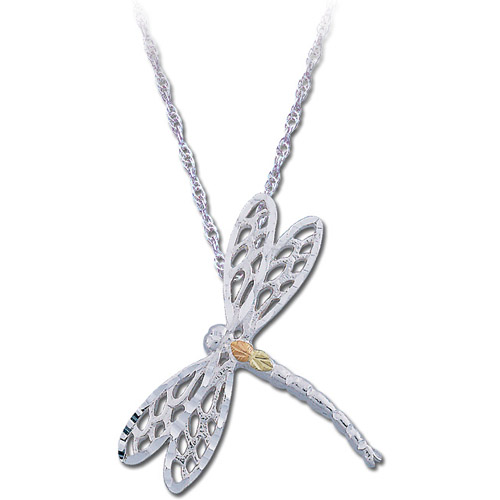 Landstrom's Black Hills Gold Sterling Silver dragonfly necklace