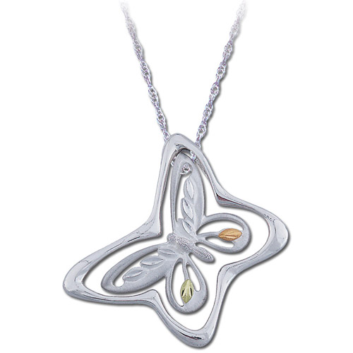 Landstrom's Black Hills Gold Sterling Silver butterfly necklace