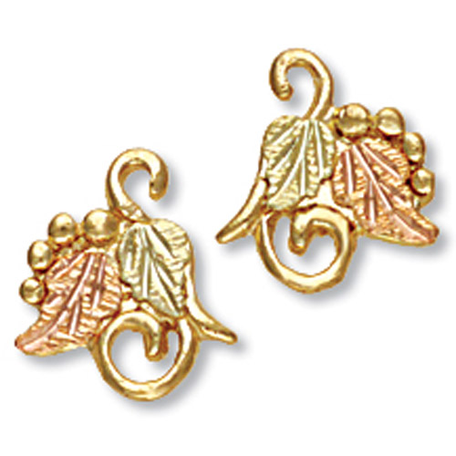 Landstrom's Black Hills Gold grape and leaf earrings
