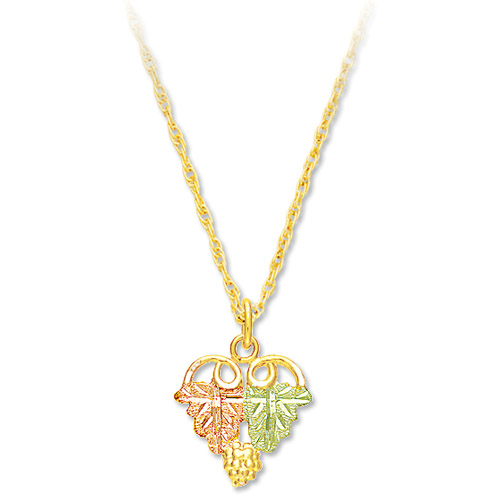 Landstrom's Black Hills Gold grape and leaf necklace