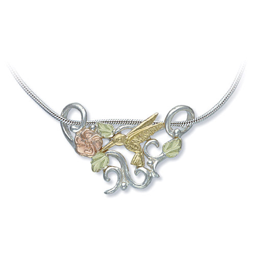 Landstrom's Black Hills Gold Sterling Silver hummingbird necklace