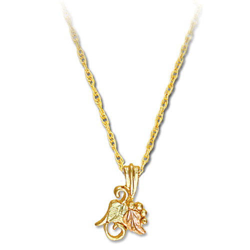 Landstrom's Black Hills Gold grape and leaf necklace