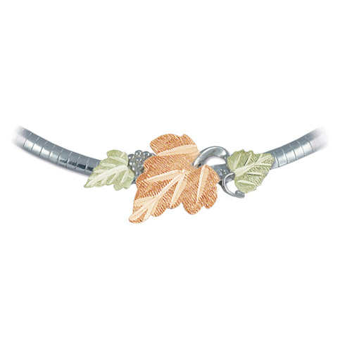 Landstrom's Black Hills Gold leaf slide necklace