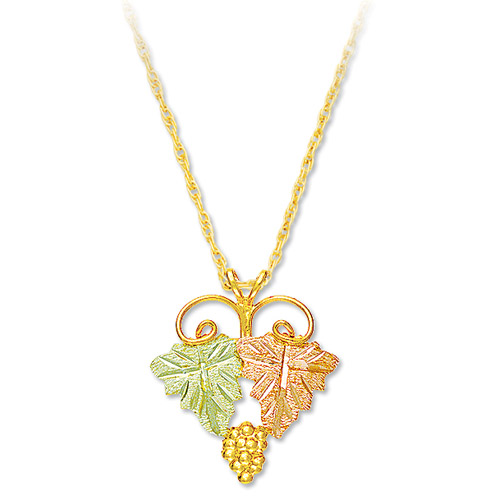 Landstrom's Black Hills Gold grape and leaf necklace