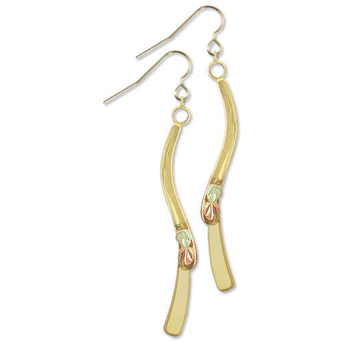 Landstrom's Black Hills Gold angled dangle earrings
