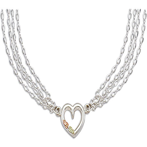 Landstroms Black Hills Gold Sterling Silver heart link necklace