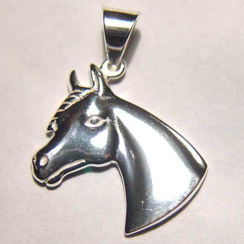 Sterling Silver Arabian horse head pendant