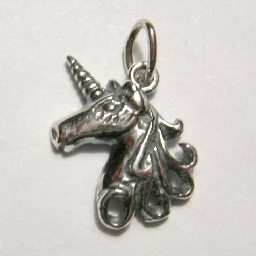 Sterling Silver small unicorn head charm/pendant