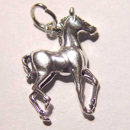 Sterling Silver small trotting colt charm/pendant