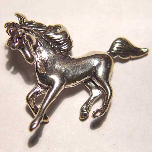 Sterling Silver 3D galloping horse pendant