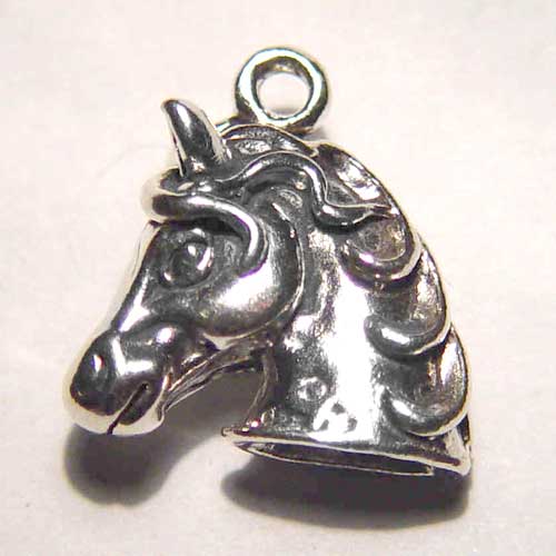 Sterling Silver 3D horse head charm/pendant