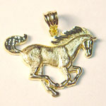 gold textured galloping horse charm/pendant