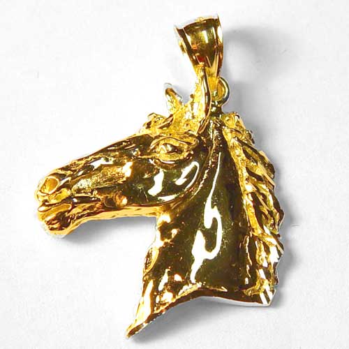 gold horse head pendant